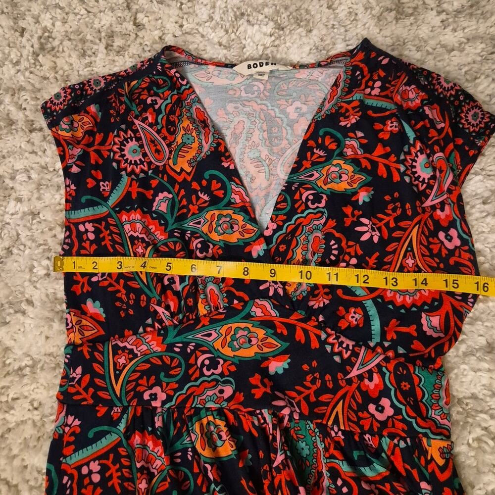 Boden Tiered Crossover V Neck Maxi Dress in Multicolor Paisley Print Sz 6R - Picture 7 of 7